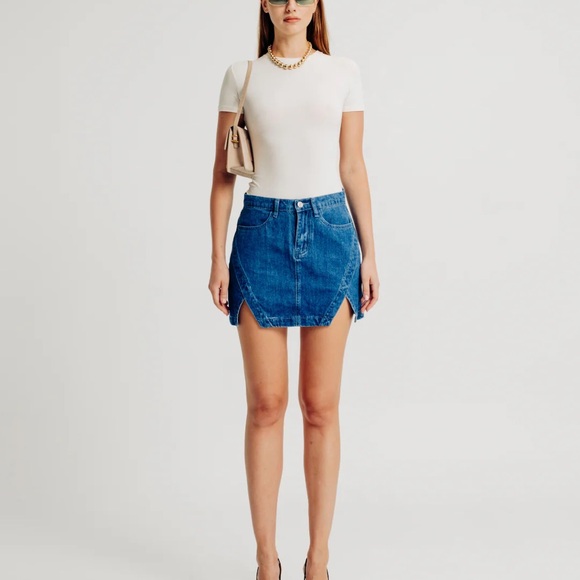Torn by Ronny Kobo Erika Skirt in Medium Wash; size XS - Picture 2 of 7